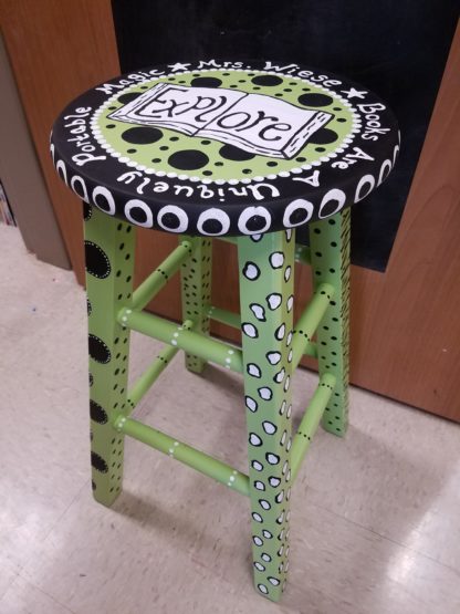 24&Quot; Personalized Hand Painted Art Stool