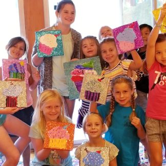 Cupcake Glitter Painting Party