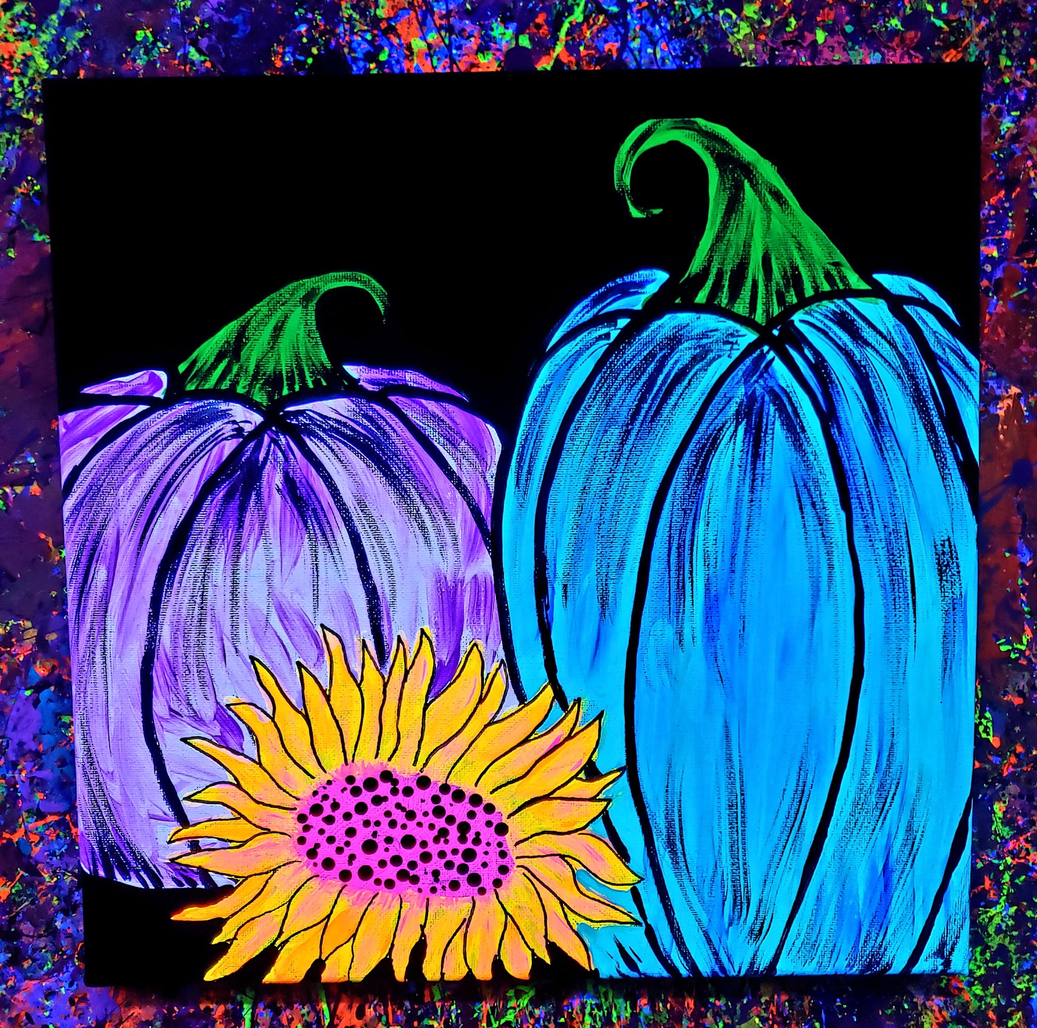 Day Of The Dead &Amp; Halloween Glow In The Dark Canvas Paint Party