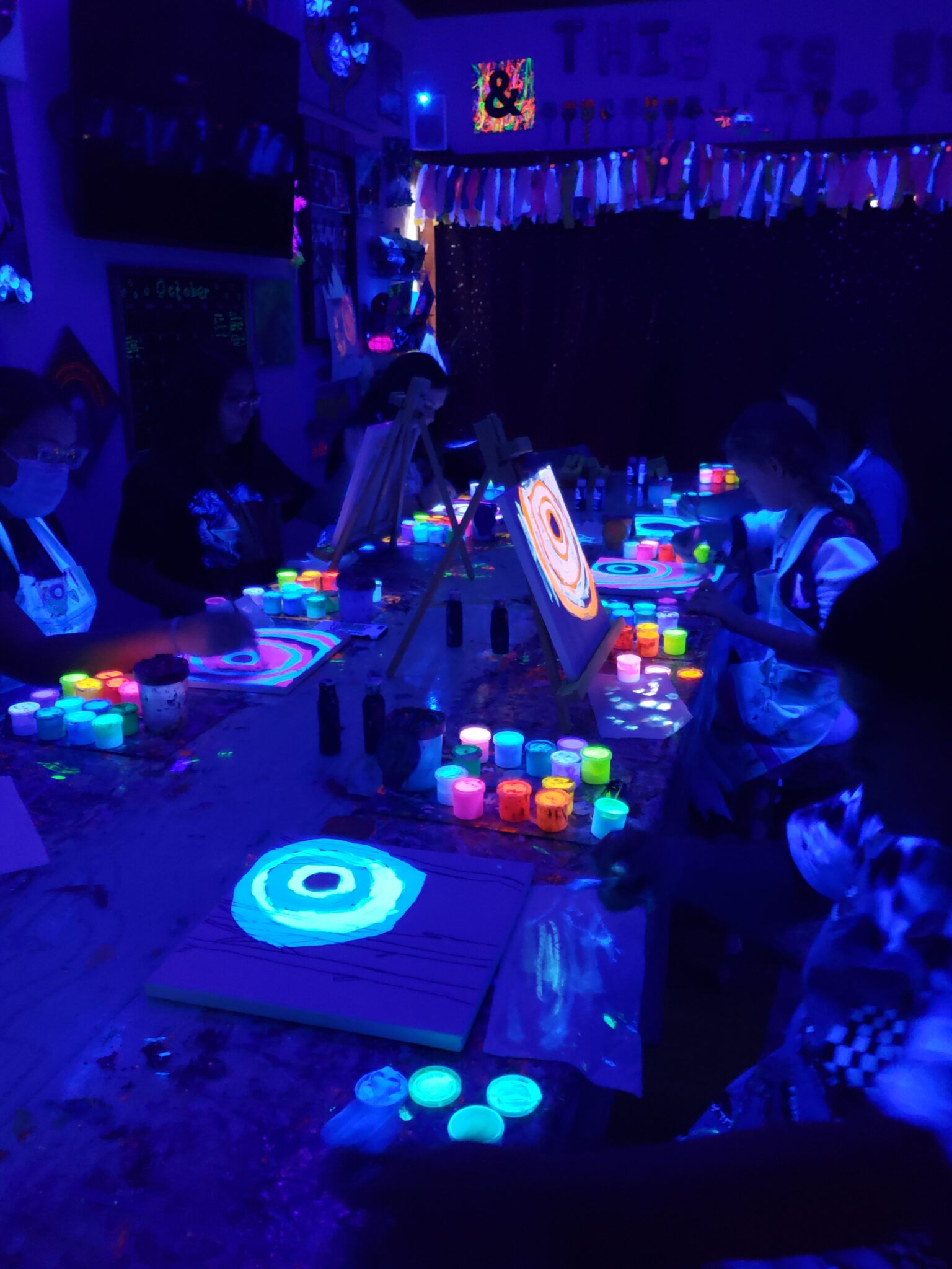 Glow In The Dark Canvas Paint Party